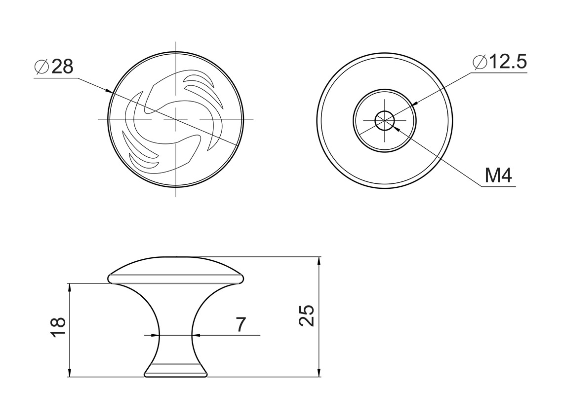 Ручка кнопка GIFF 2/154 білий/золото