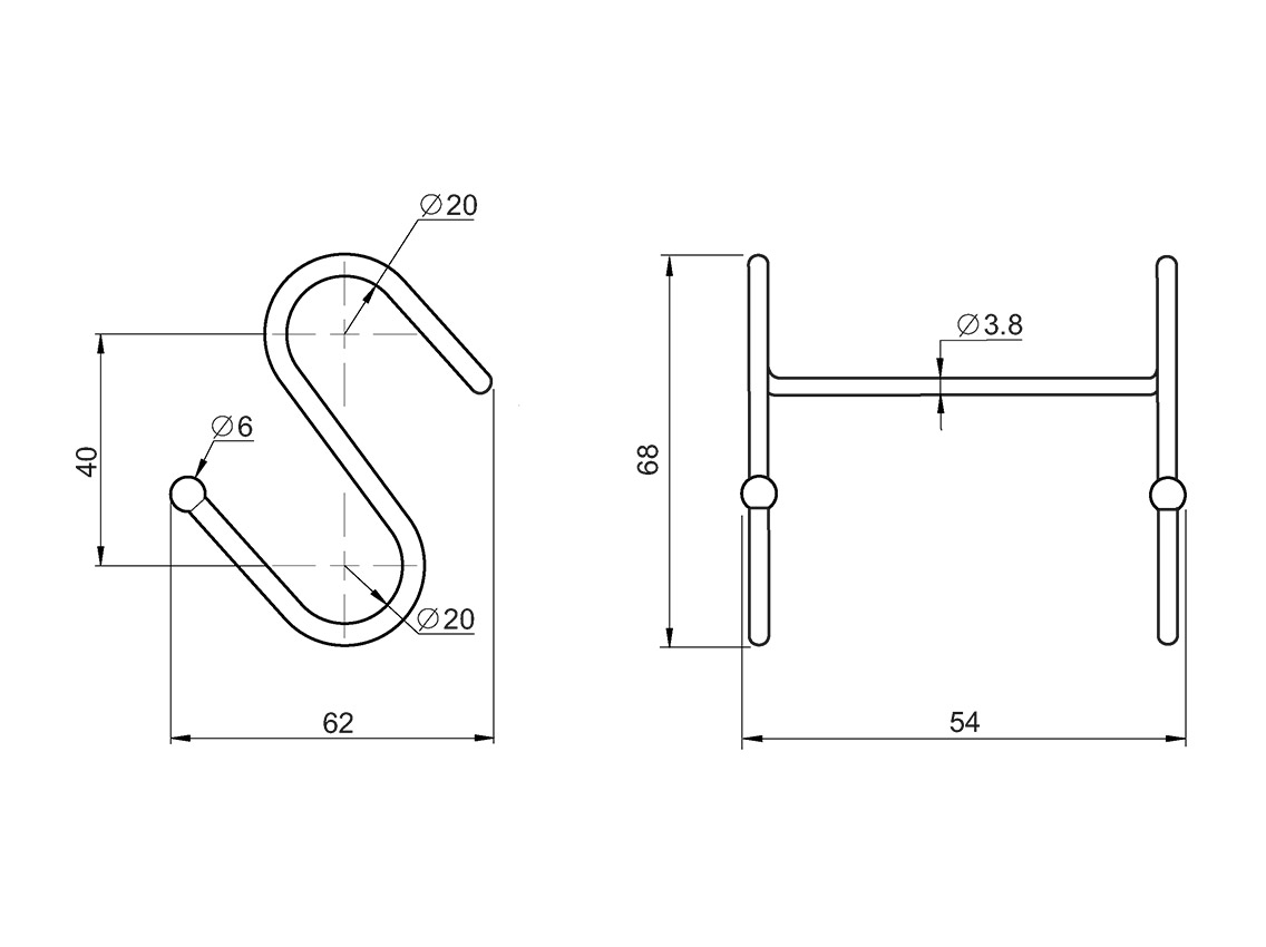 Крючок трубы-рейлинга d=16 двойной Lemax бронза