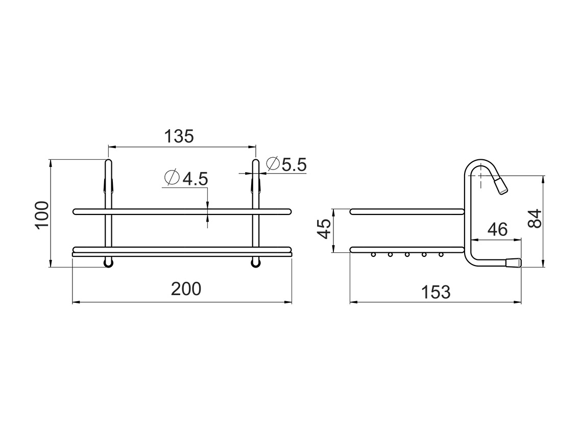 Полиця до рейлінгу d=16 мала коротка Lemax бронза (MX-061)