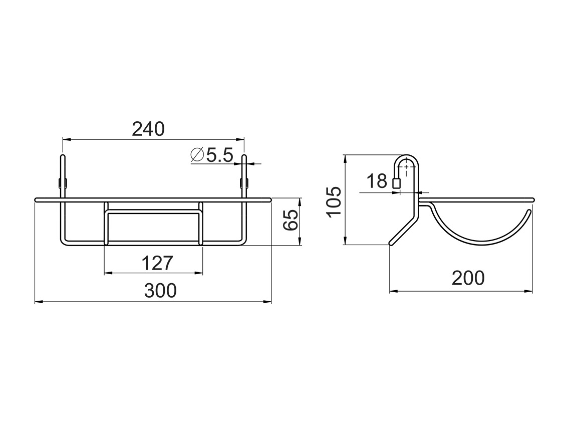 Полка к рейлингу d=16 для бумаги одинарная Lemax бронза (YJ-G217)