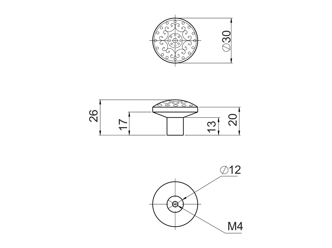 Ручка кнопка Virno Style Ethnics 300 античне залізо