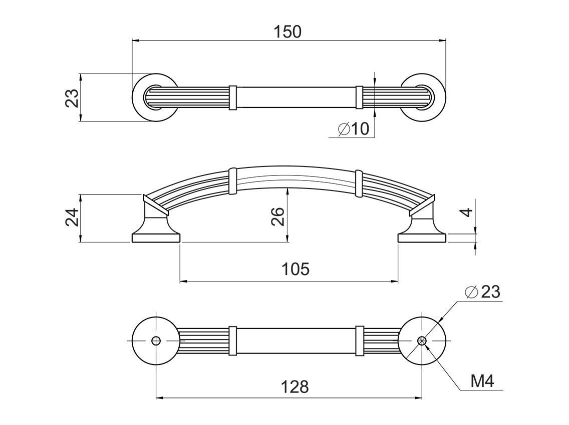 Ручка скоба Virno Style Ethnics 312/128 античная бронза