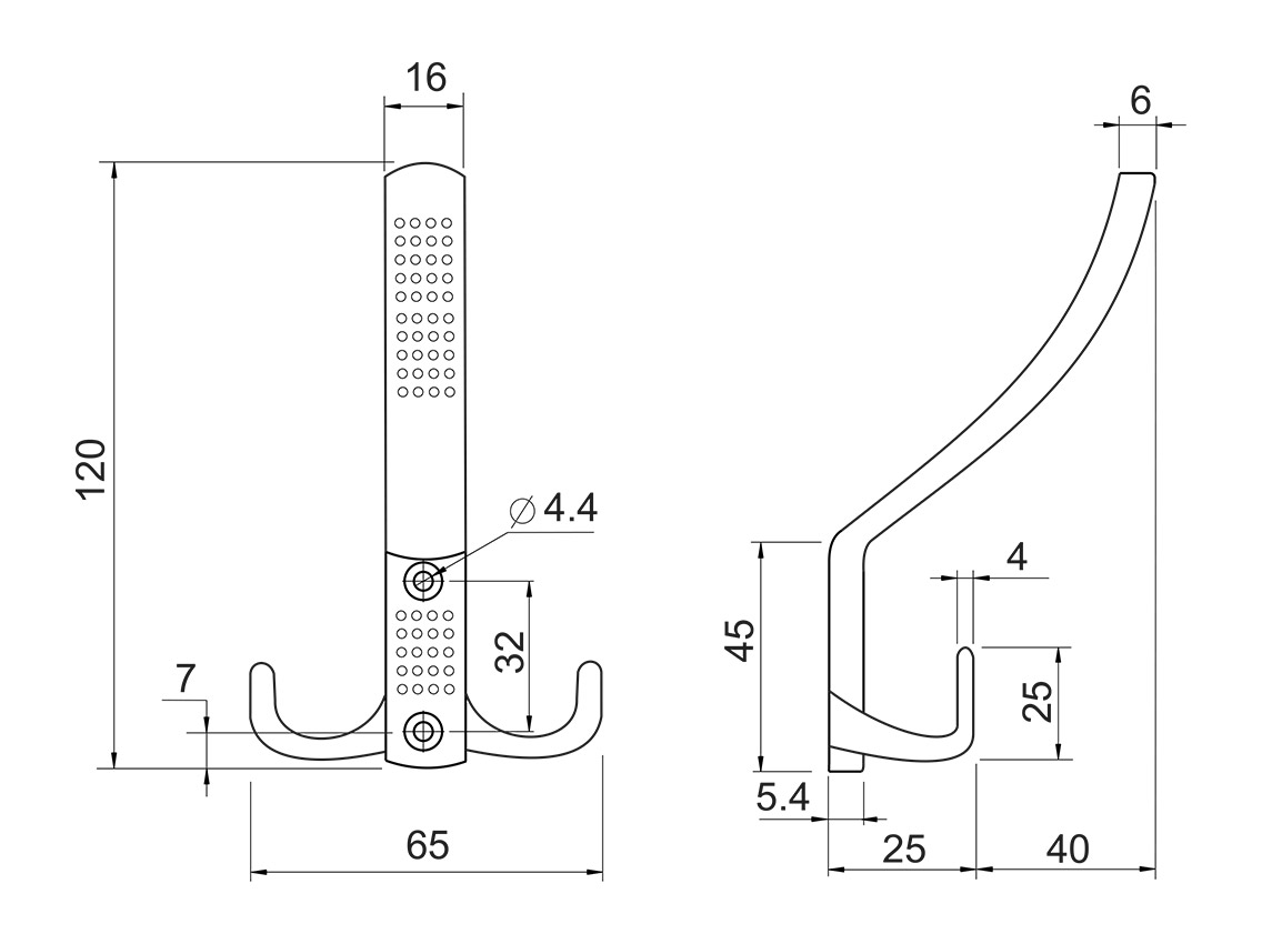 Крючок ALVA 15/343 хром