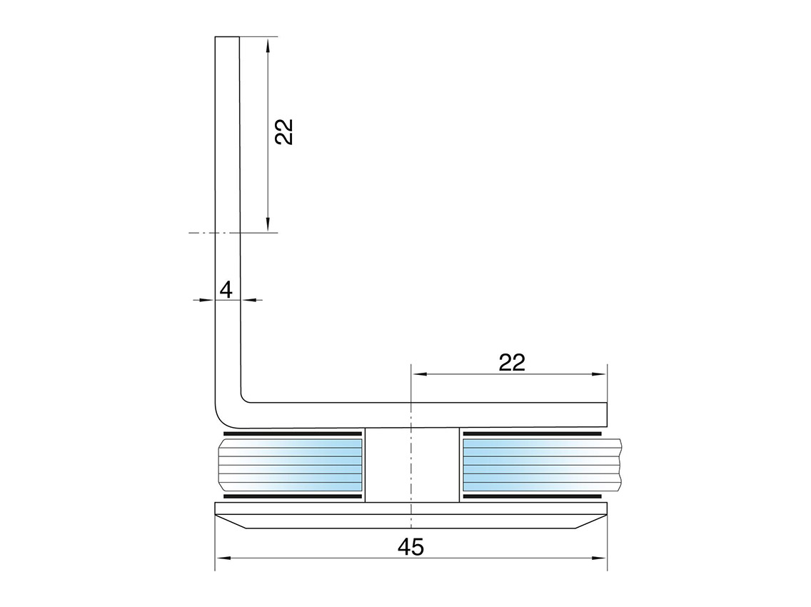Конектор 90° стіна-скло GIFF 722 чорний матовий