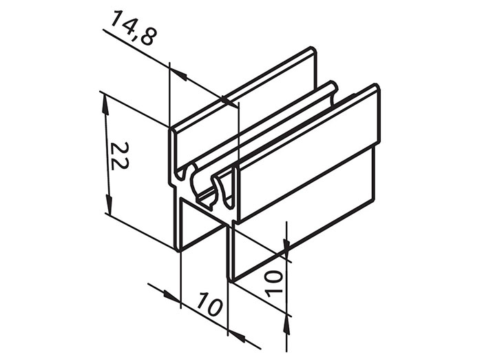 Горизонтальний профіль верхній Slider посилений (венге глянець) L=5000