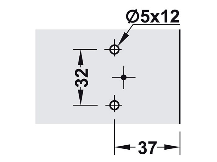 Планка для петлі монтажна Hafele METALLA SM P H=0 (311.71.500)