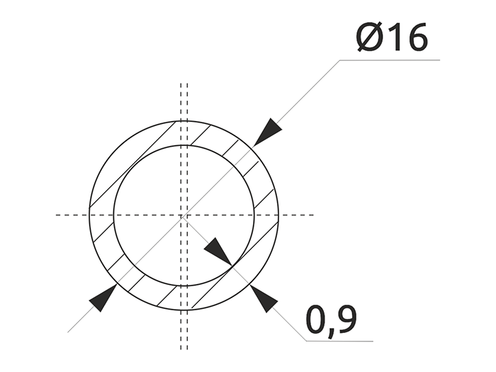 Труба-рейлинг d=16 Lemax L=1000 бронза (RAT-11-1000)