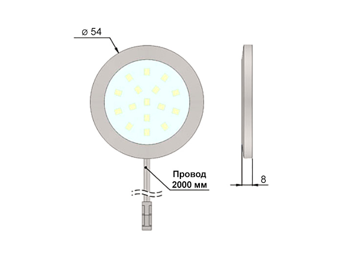 Подсветка LED GIFF Lira 1,5W белый теплый свет, металлик (БП SPS)