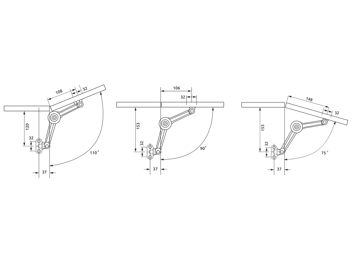 Подъемник углового открывания GIFF Demo универсальный