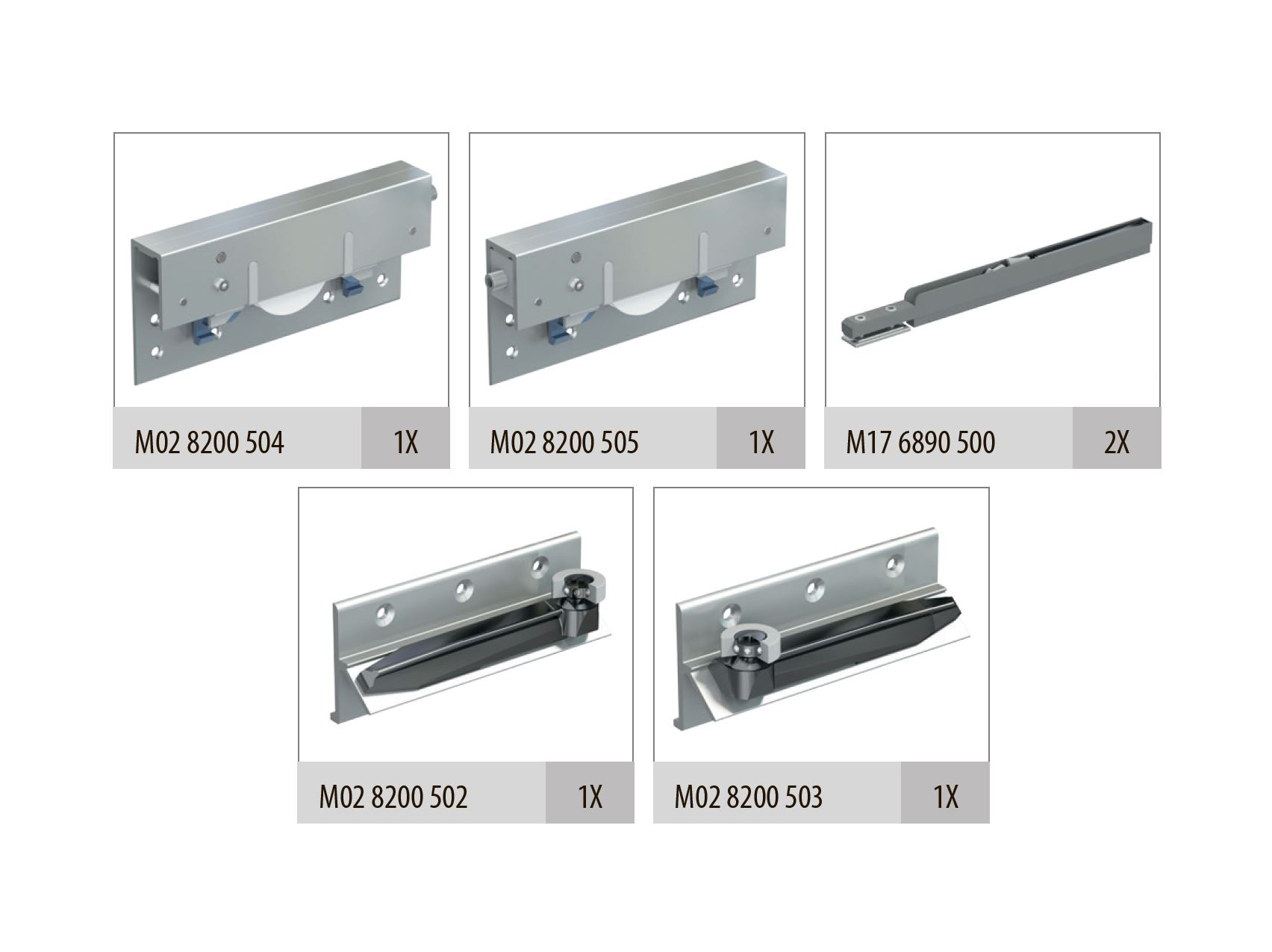 Albatur M02 8200 C комплект механізмів для 3-ї двері, до 100 кг, товщина 16-50 мм