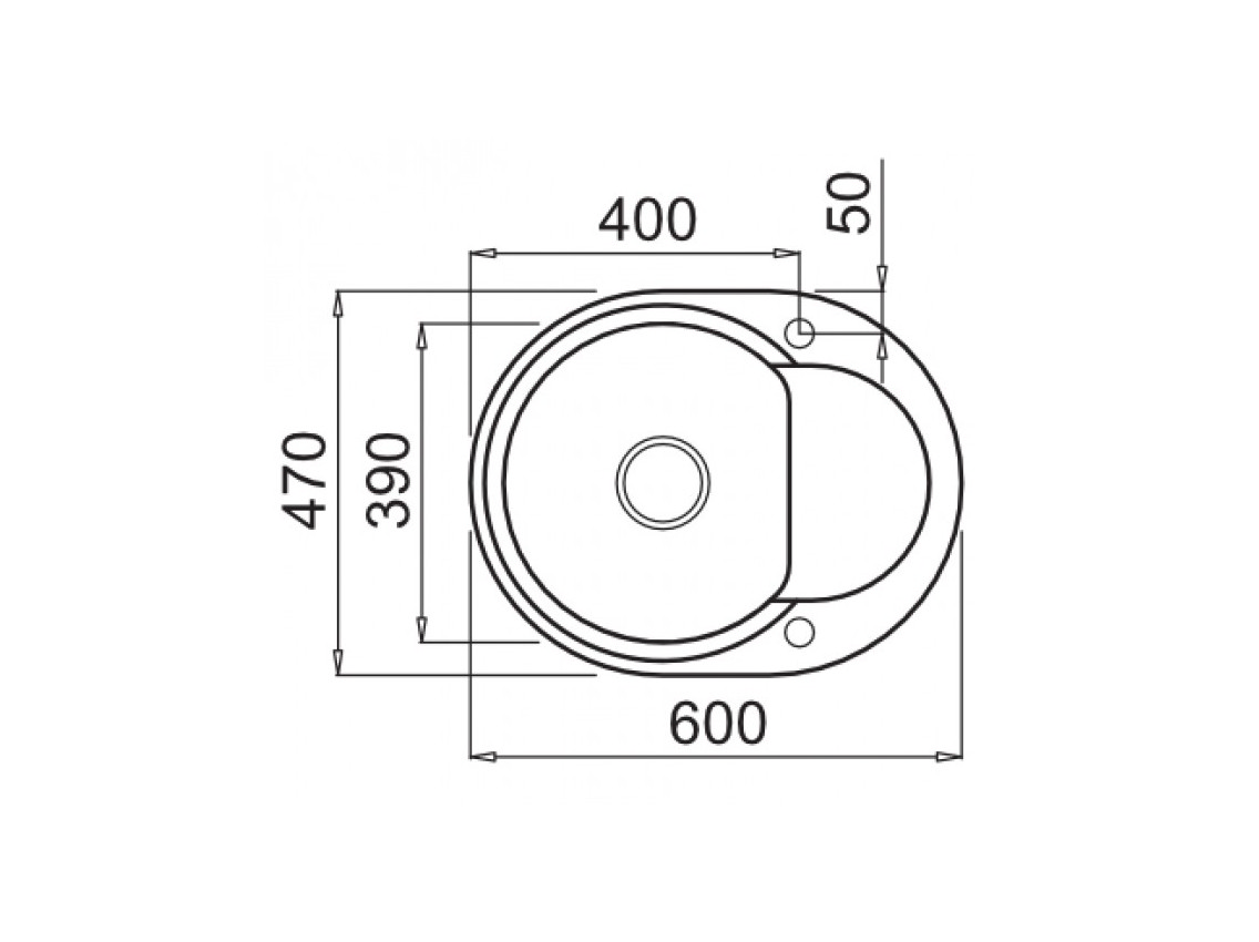 Мойка искусственный камень Elleci 600x470 Easy Round Bianco Titano G68