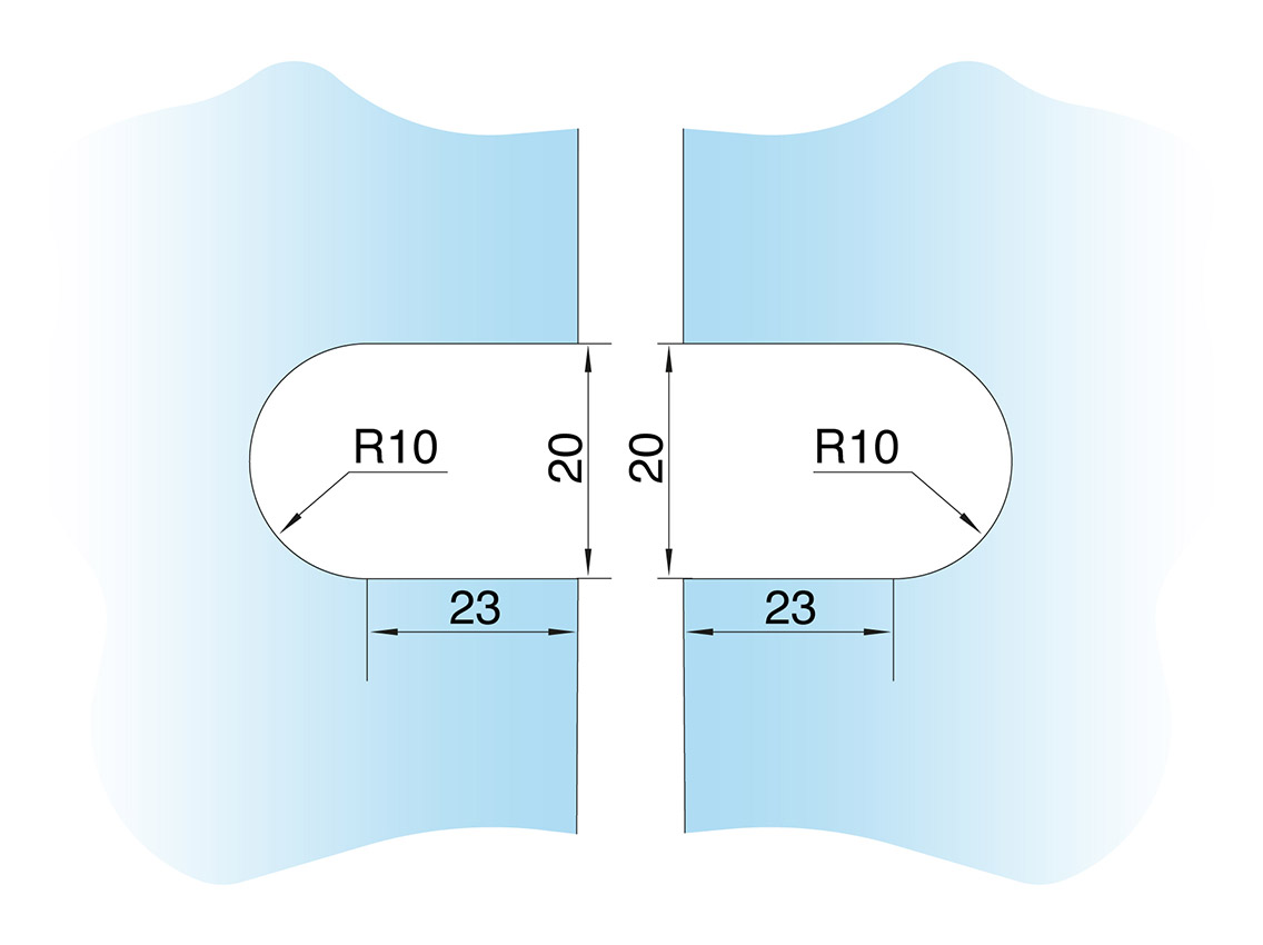 Конектор 180° цинк. сплав скло-скло GIFF 724Zn полірований хром