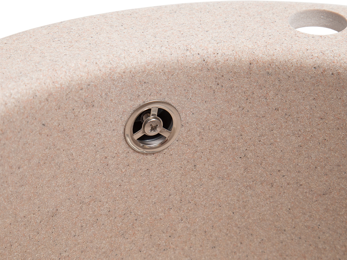 Мойка искусственный камень Solid Пони D475 розовый песок (с отверстием под смеситель)