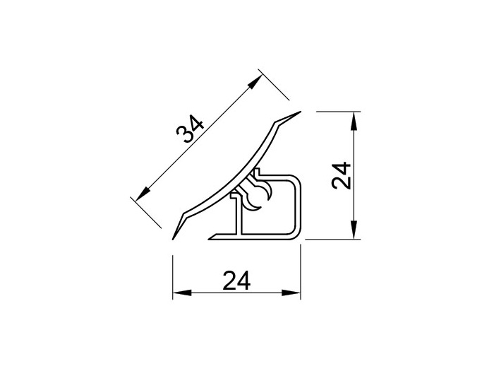 Плинтус кухонный Петра серая (148) L=3000