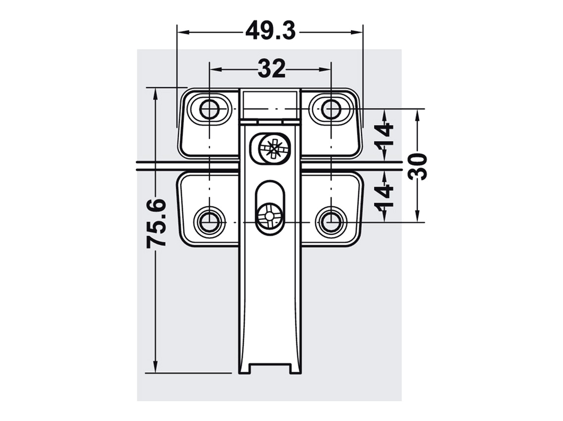 Петля центральная регулируемая Hafele для складных дверей Free Fold винт Varianta (372.64.797)