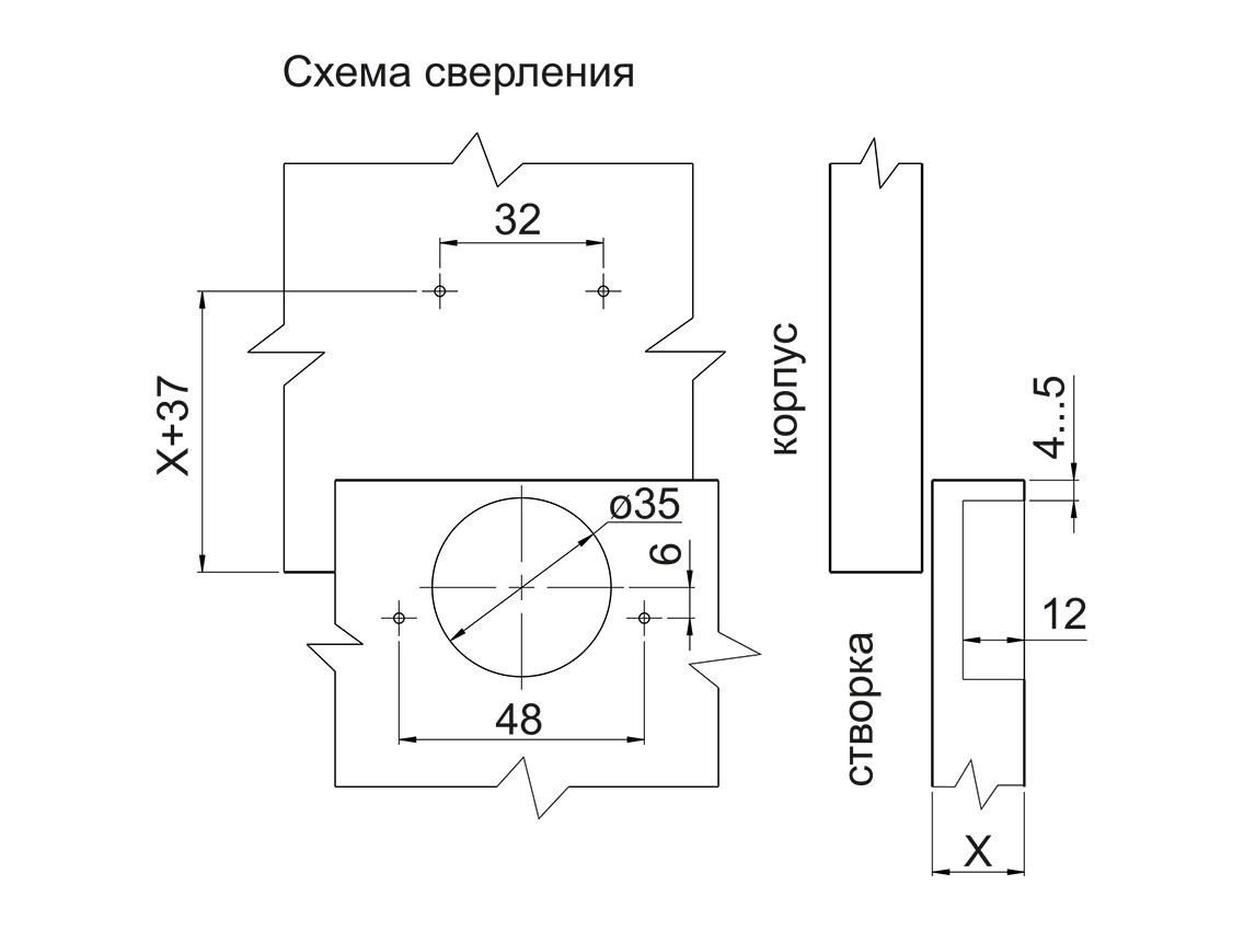 Петля вкладная Slide-on ALVA d=35 Н=0 никель