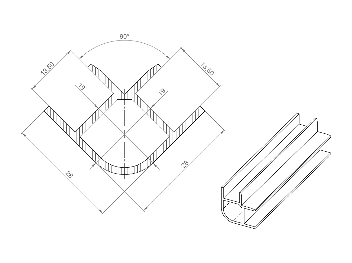 Угол к цоколю 90* Volpato Н=100 белый глянец