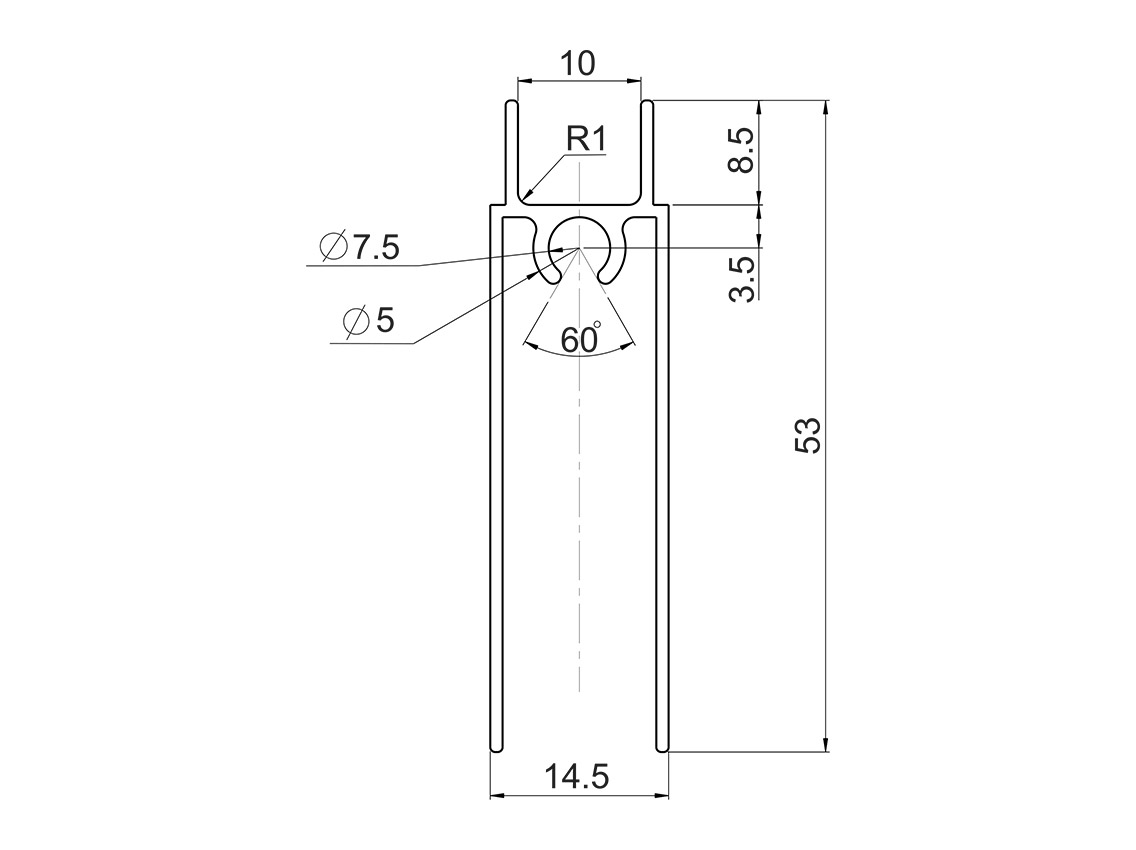 Горизонтальный профиль нижний Slider (золото) L=5000