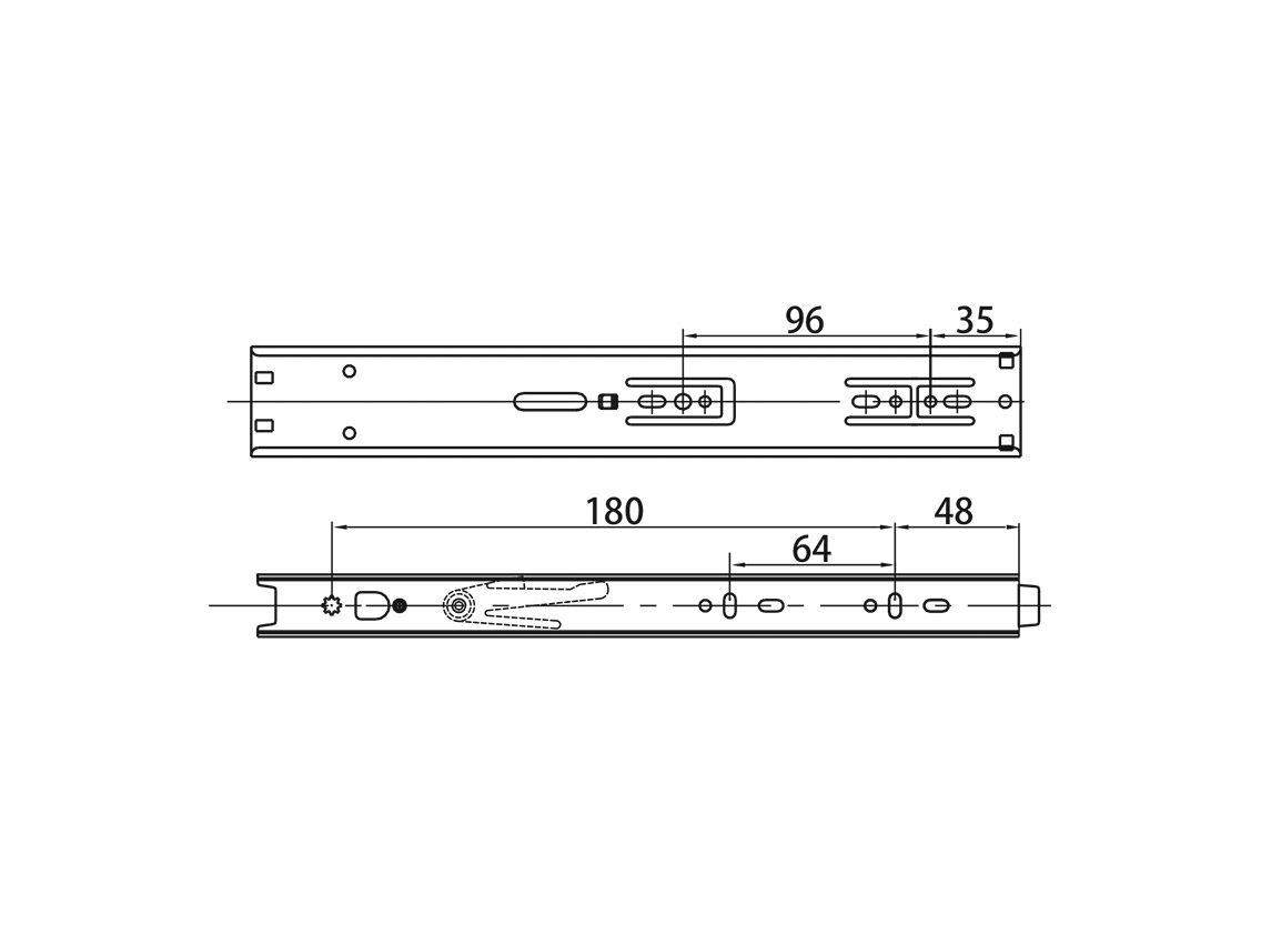 Направляюча повного висування c дотягувачем GIFF PRIME L=300 H=45