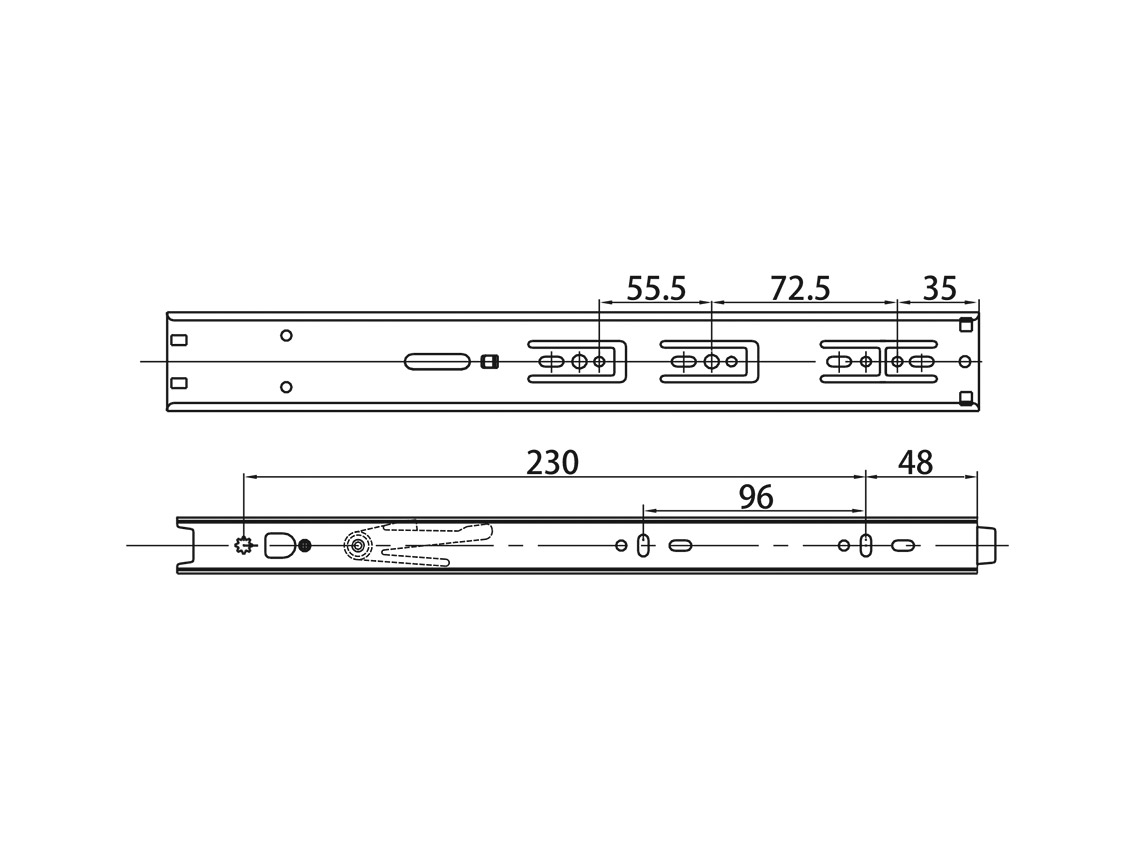 Направляюча повного висування c дотягувачем GIFF PRIME L=350 H=45