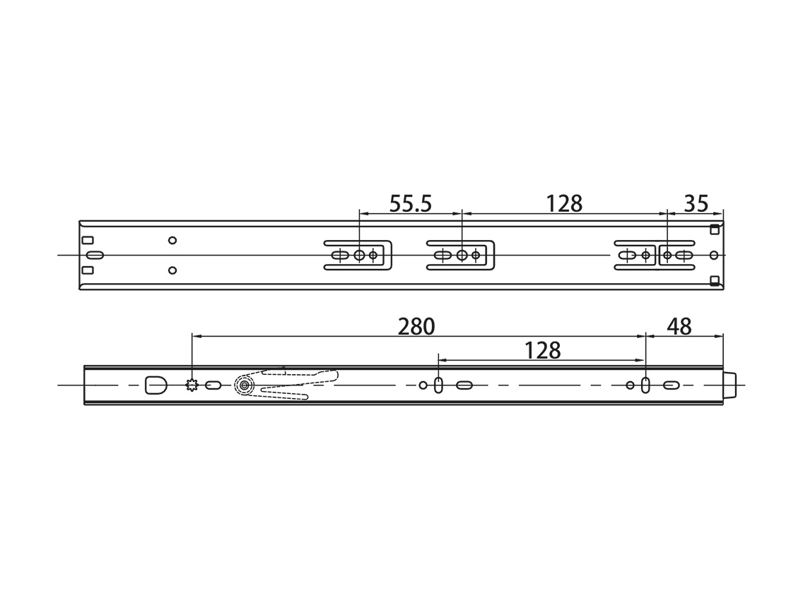 Направляющая полного выдвижения One Touch GIFF PRIME L=400 H=45
