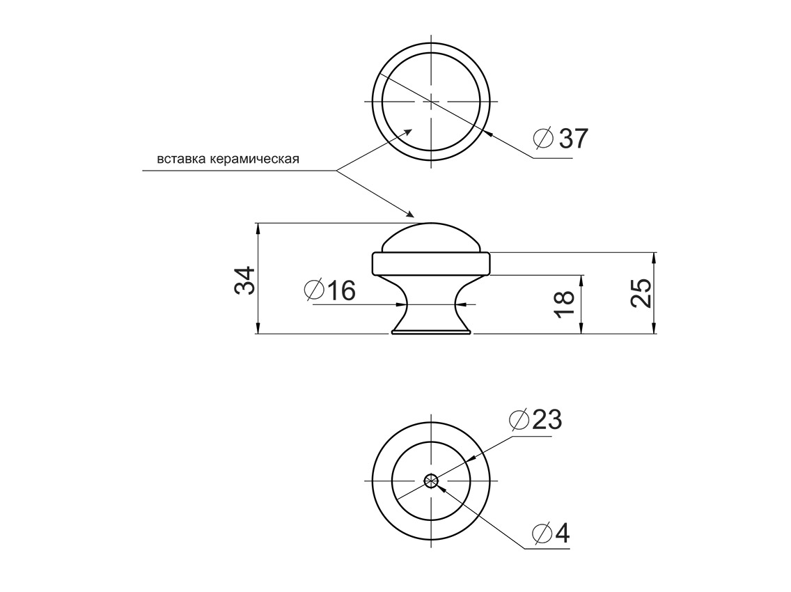 Ручка кнопка Virno Azure 100R MLC A16 бронза