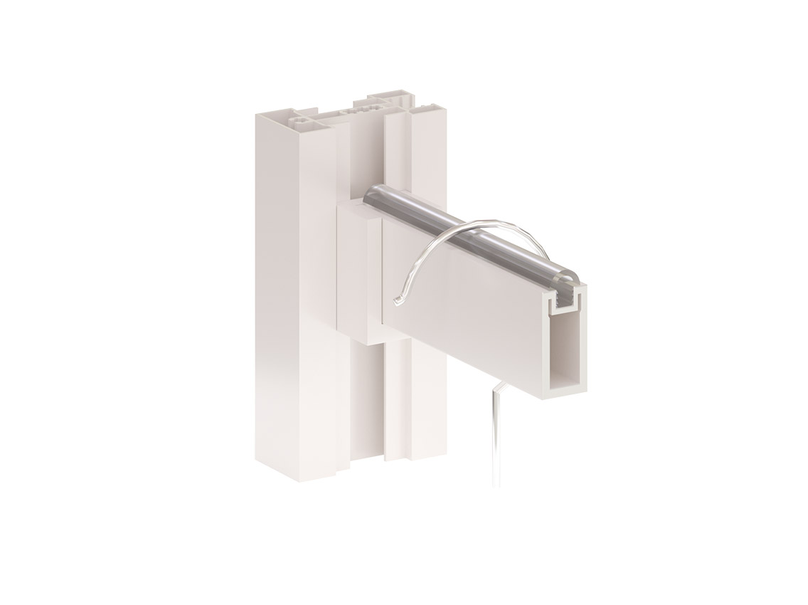 Штанга прямокутна зі вставкою гардеробна з кріпленням Volpato Stili L=900 біла