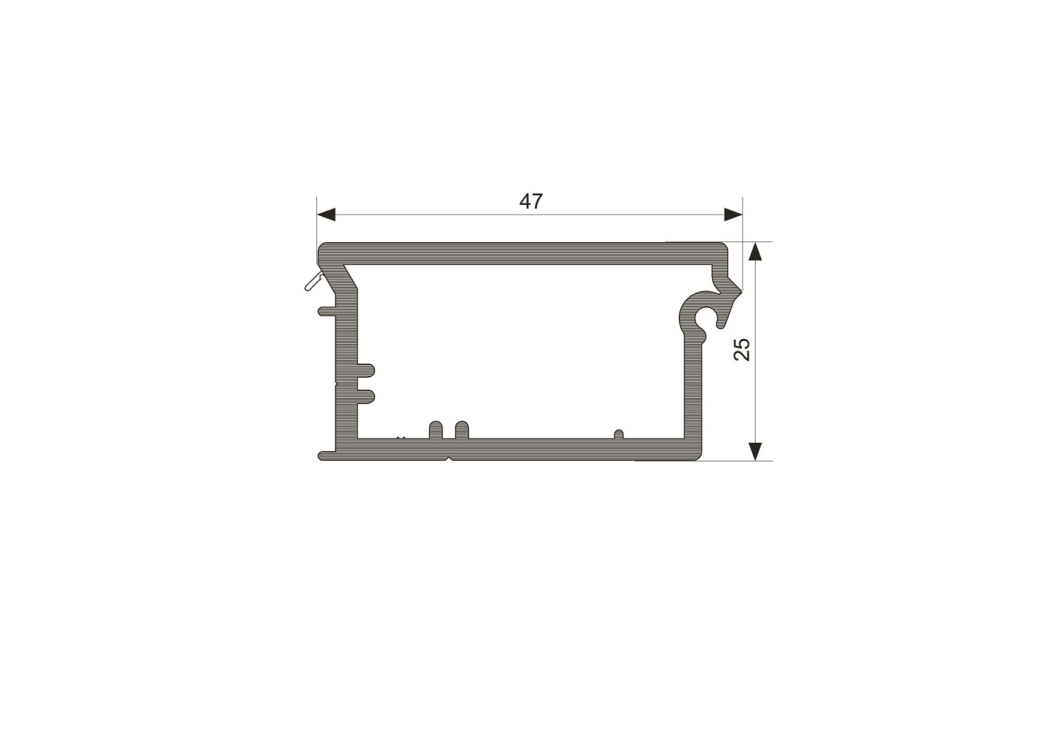 Планка під ручку колір алюміній L=800 (702832)