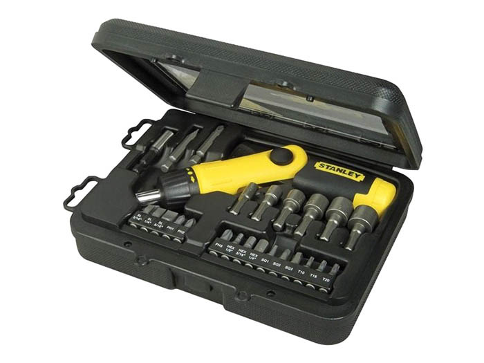 Отвертка STANLEY + 22 насадки реверсивная комплект (0-63-022)