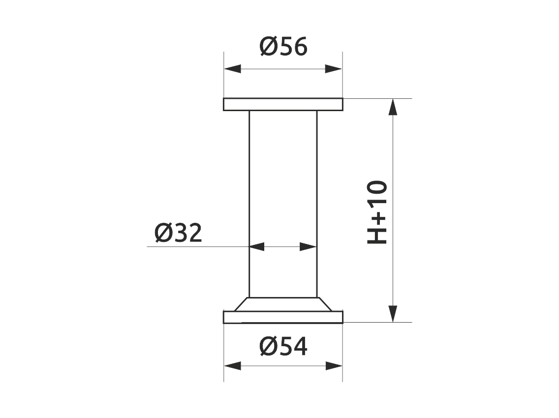 Опора з регулюванням циліндрична GIFF NA10 Т1 Н=150 алюміній