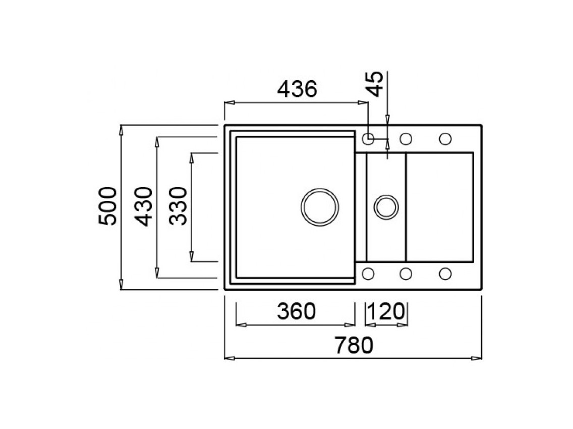 Мойка искусственный камень Elleci 780x500 Easy 325 Avena G51
