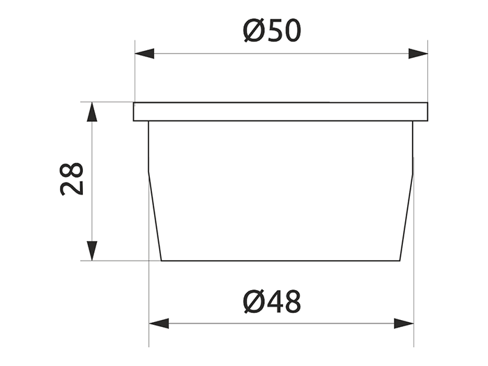 Заглушка трубы d=50 GIFF черный