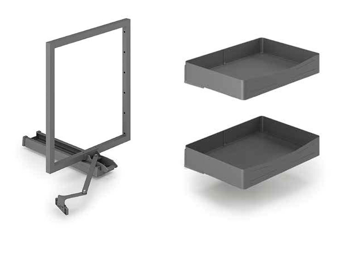 Колона висувна в модуль 450 Inoxa Ikona/Helios 861H 2 полицями H=575 ардезія