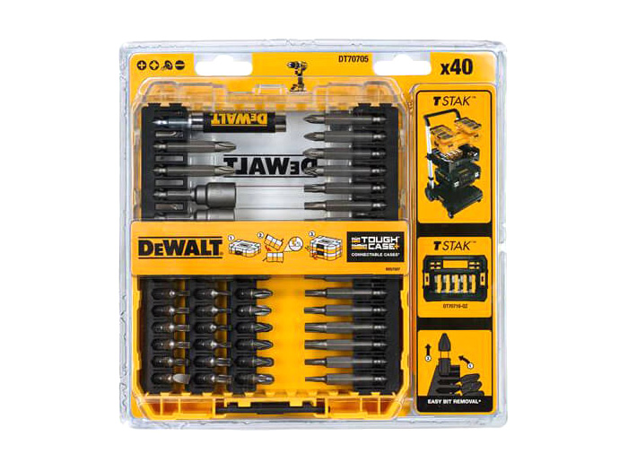 Набор DeWALT ТOUGH CASE системы TSTAK бит и насадок, 40 ед. (DT70705)