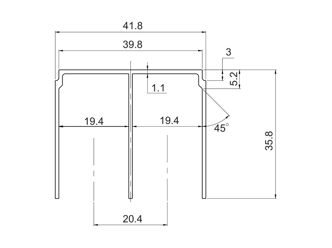 Направляючий профіль верхній Slider LINE L=5100 золото вельвет