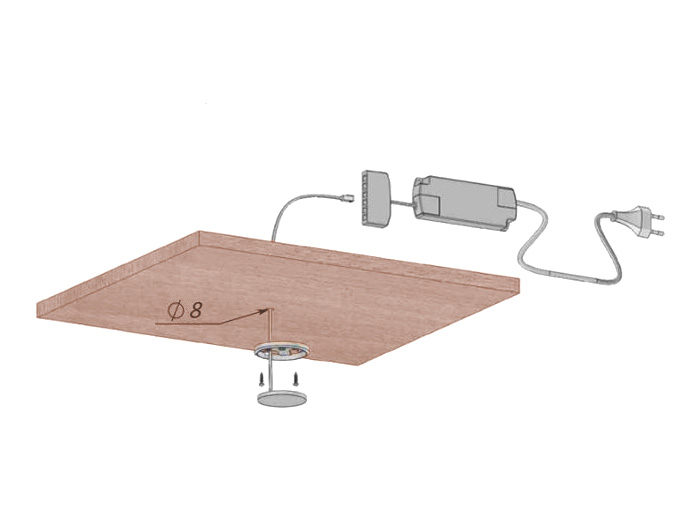 Подсветка LED GIFF Lira 1,5W белый теплый свет, металлик (БП SPS)
