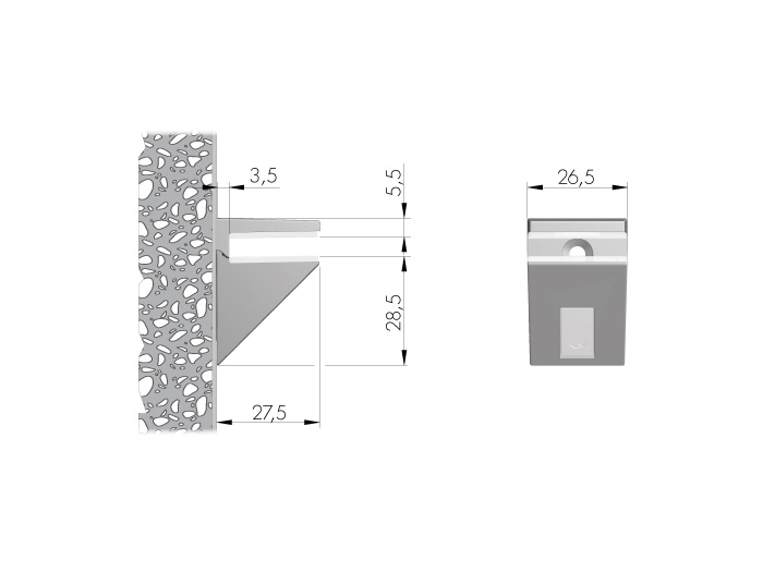 Кріплення для скляної полиці Italiana Ferramenta Kalabrone Mini срібло (17728)