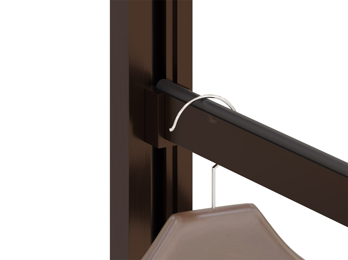 Штанга прямокутна зі вставкою гардеробна з кріпленням Volpato Stili L=1200 венге браш