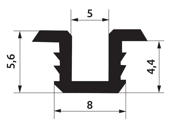 Направляющая для раздвижных дверей L-2500 (алюминий)