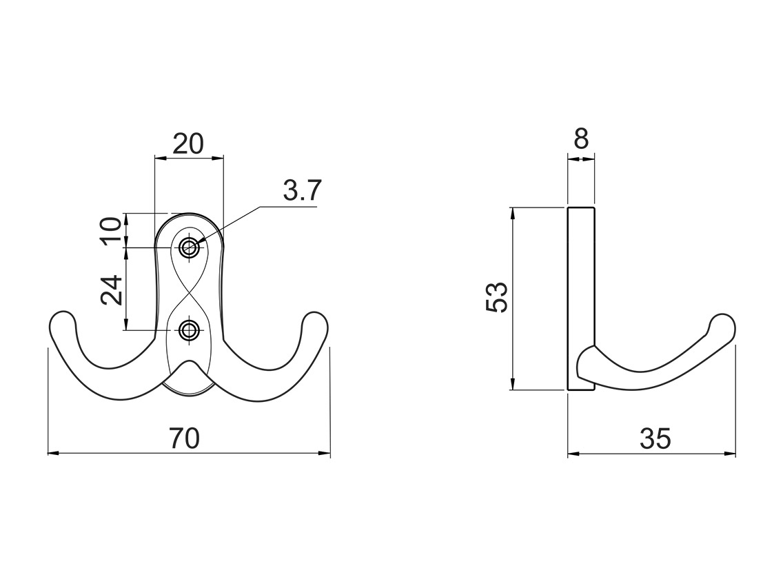 Крючок Gamet WR42-G0007 нержавеющая сталь
