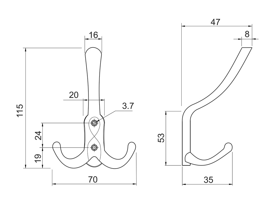Крючок Gamet WR43-G0035 бронза