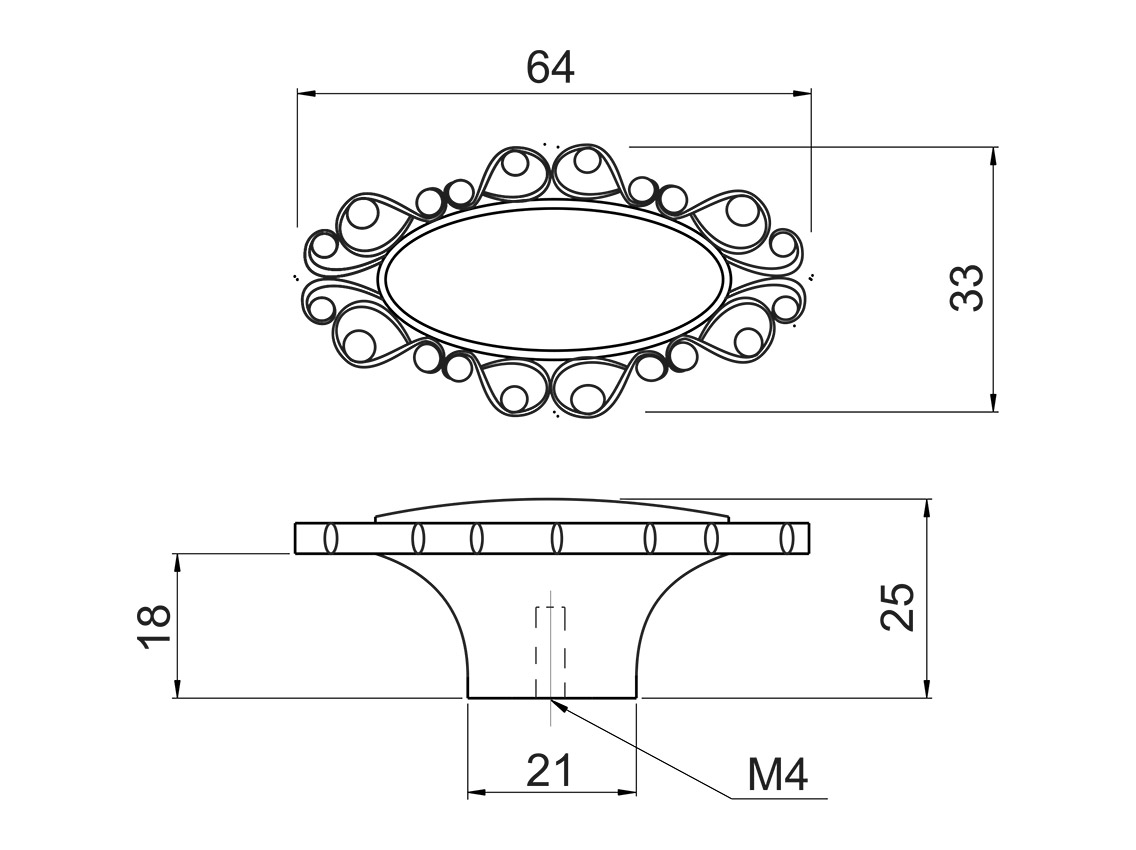 Ручка кнопка Virno Style Antique 280 антична бронза