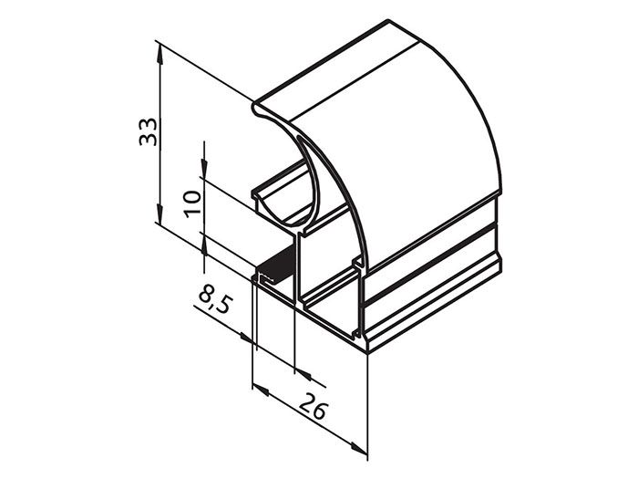 Вертикальный открытый профиль Slider Expert L=5200 серебро браш