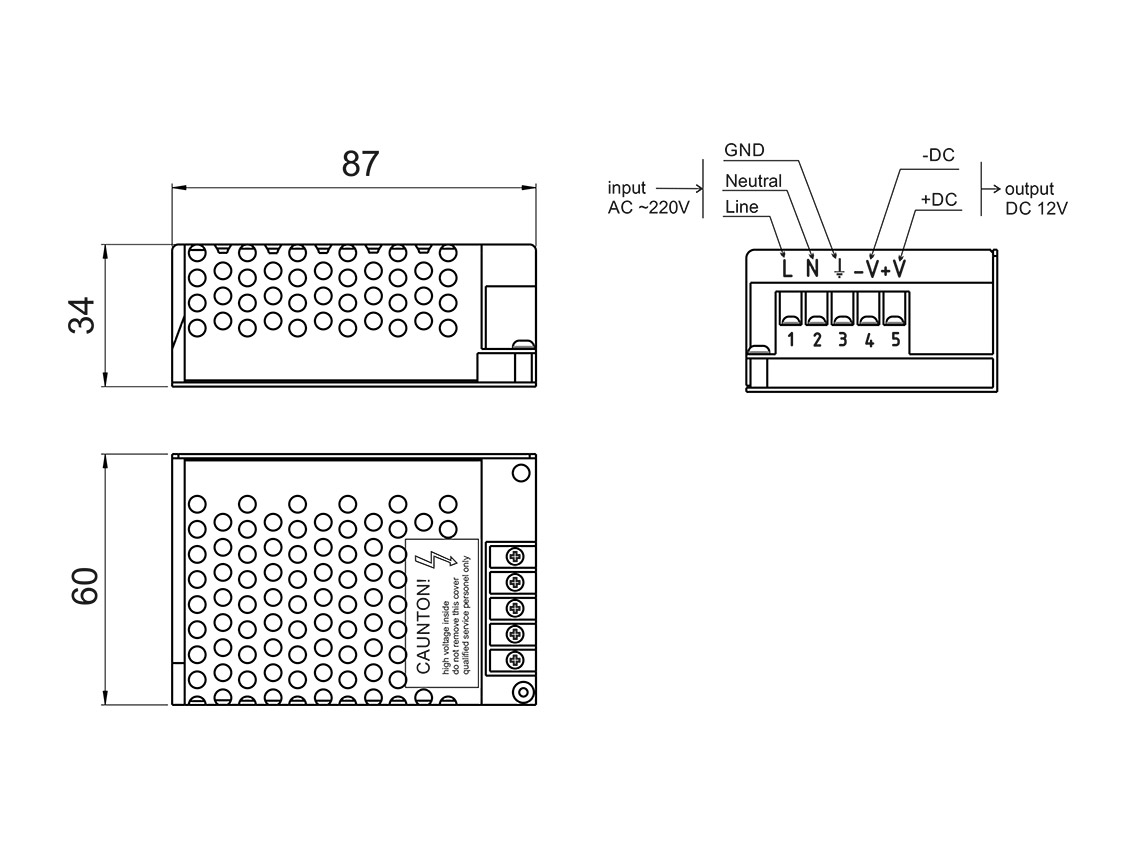 Блок питания для LED ленты 12V 36W IP20