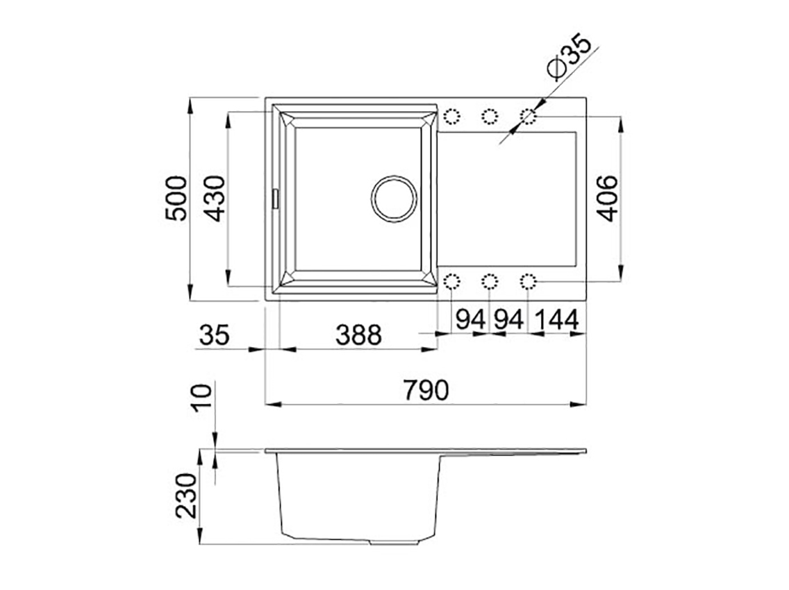 Мойка искусственный камень Elleci 790x500 Easy 300 Avena G51