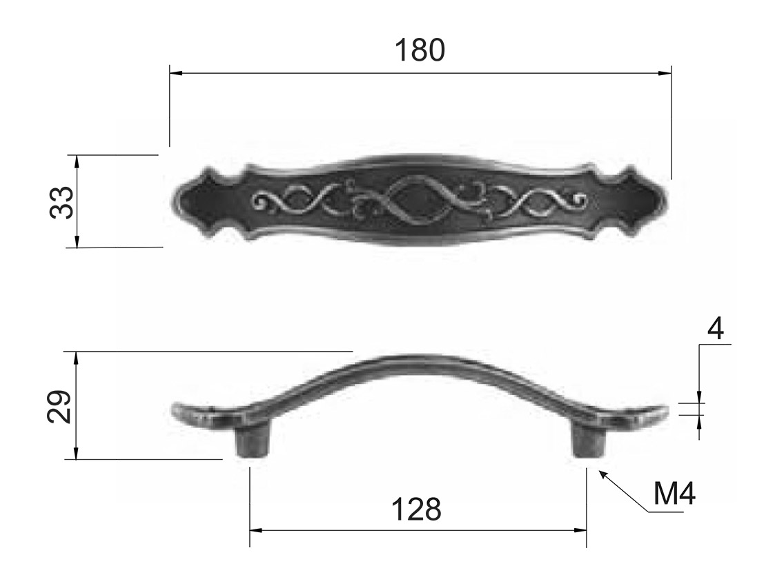 Ручка скоба Citterio Line 1034B-23-128 бронза
