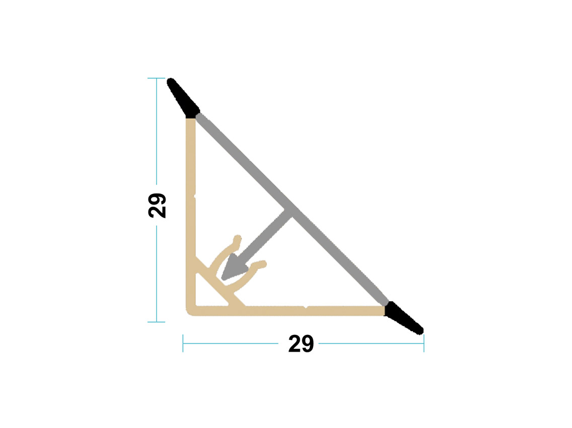 Плінтус кухонний Linken System трикутний алюміній H=30 L=4000