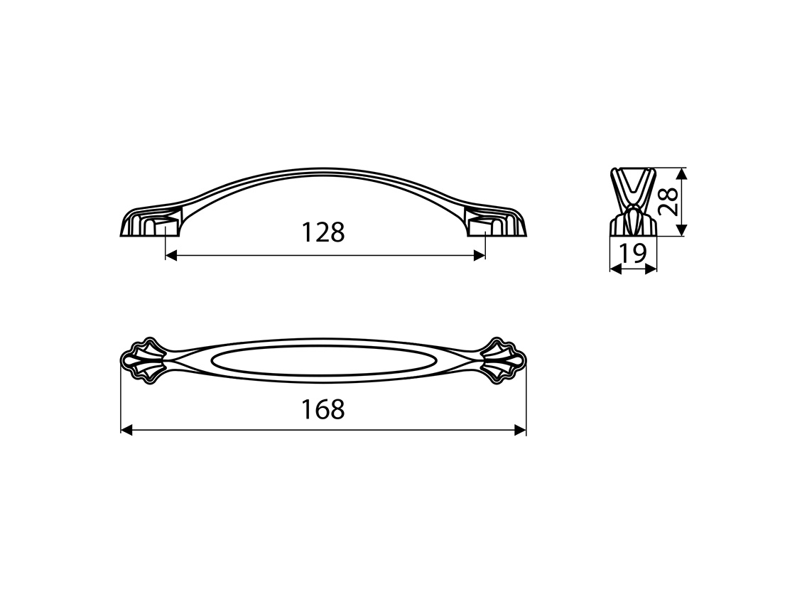 Ручка скоба Gamet UR41-0128-G0031 античне срібло