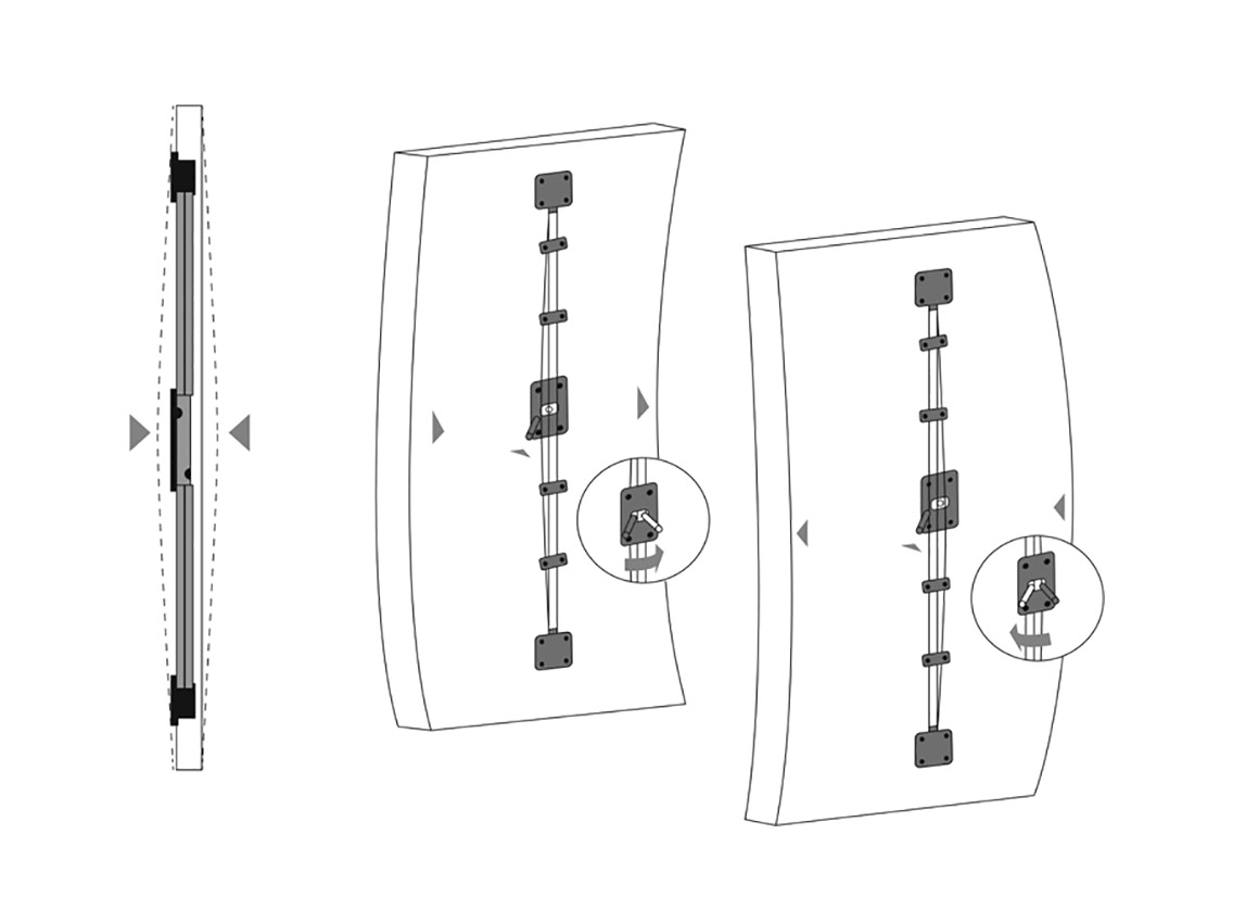 26040 Выравниватель двери L-2017 мм Linken System (из 2 частей, алюм накладки)