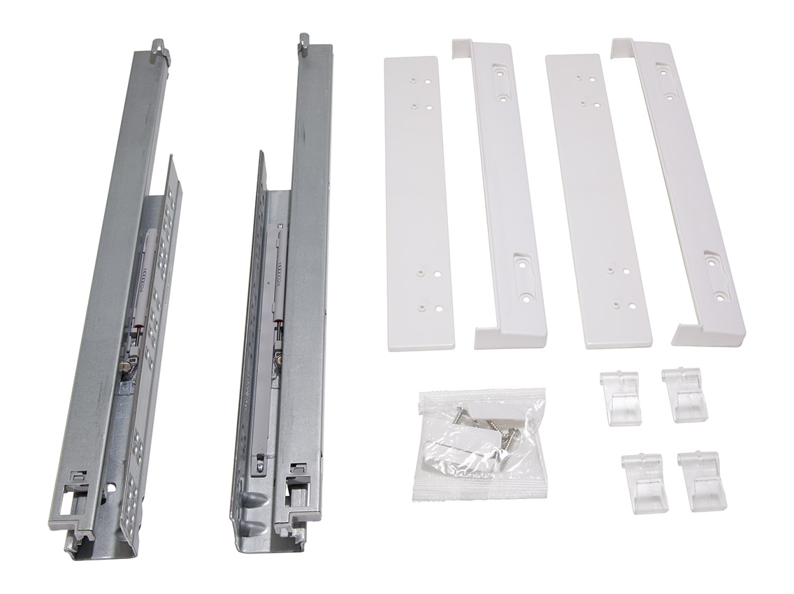 Кошик для одягу висувний з доводчиком Virno Style 564*470*165 білий/скло